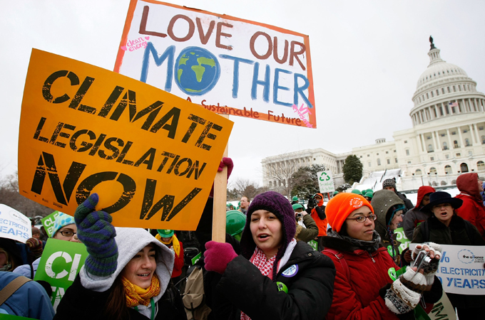 Climate protests in the US