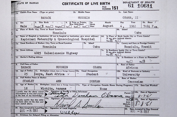 Obama Birth Certificate