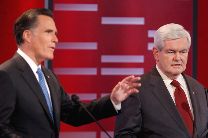 US House Speaker Newt Gingrich Massachusetts Governor Mitt Romney