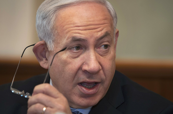 Israel''s Prime Minister Netanyahu attends the weekly cabinet meeting in Jerusalem