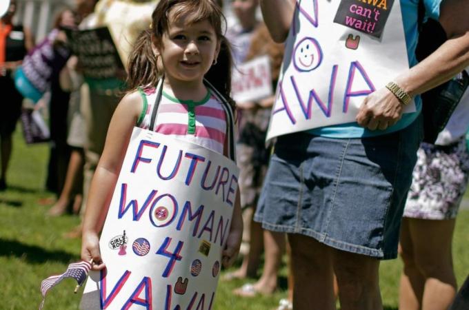 Activists Holds Rally For Re-Authorization Of The Violence Against Women Act