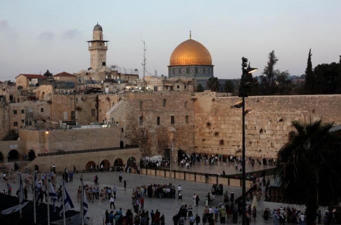 Backdropped by the Dome of the Rock, Isr