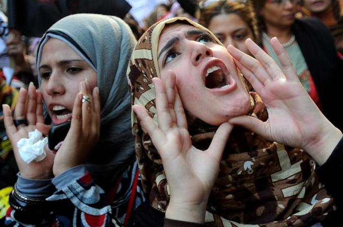 Women protest in Cairo