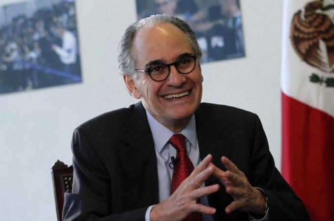 Herminio Blanco, Mexican candidate to head the WTO, speaks during an interview with Reuters in Mexico City