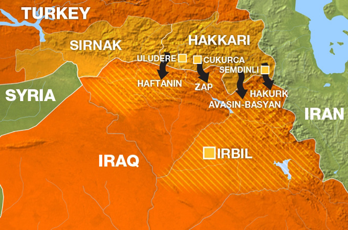 Map of PKK withdrawal