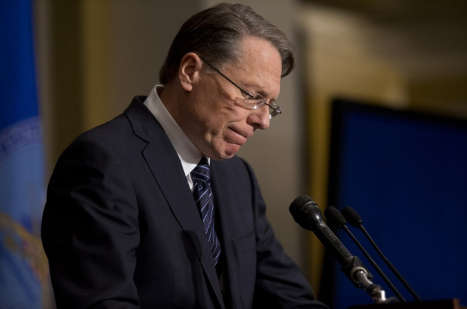 NRA's president Wayne LaPierre is confined to disregarding facts, claims Paul Rosenberg [AP]