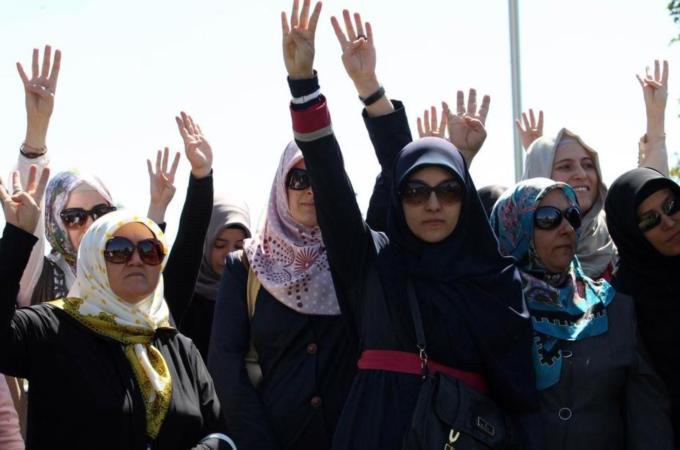 Since a majority of Turkish women wear the headscarf, the "ban was probably the most blatant attempt to impose the values of one sector of society on another - or rather, the values of a minority on a majority," writes Kandur [AFP]