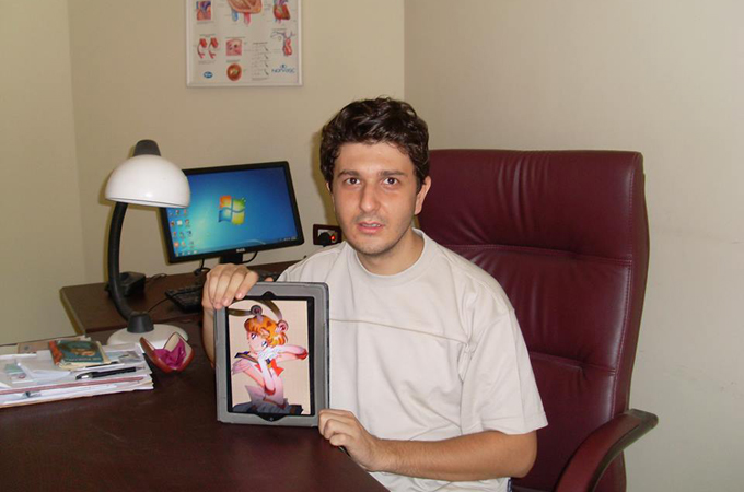 Zacharia says he draws anime secretly because his father disapproves [Houda Mzioudet/Al Jazeera]