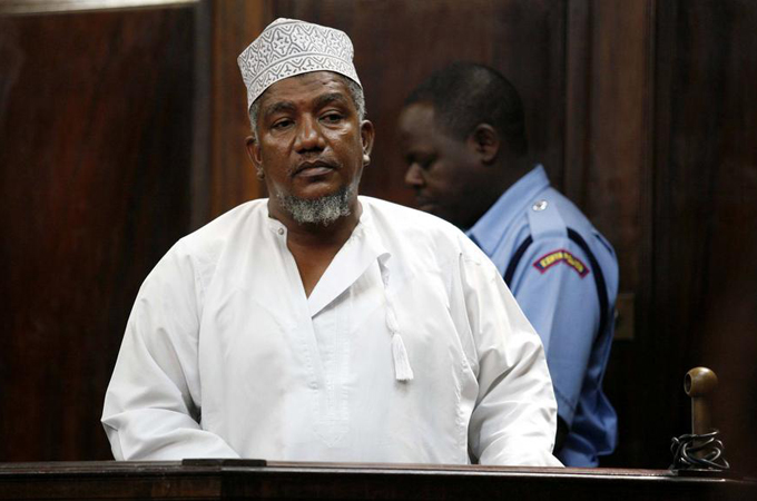 Abubakar Shariff Ahmed, known as 'Makaburi', stands inside the dock at a Law Court in Nairobi in 2010 [Reuters]