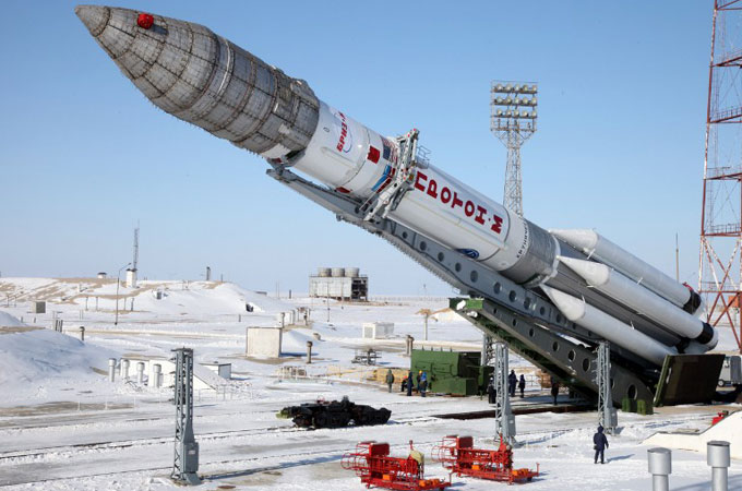 Kazakhstan has long been a beneficiary of Russian technology, such as this satellite-launching rocket, but unilaterally disarmed all nuclear weapons inherited from the Soviet Union [AFP]