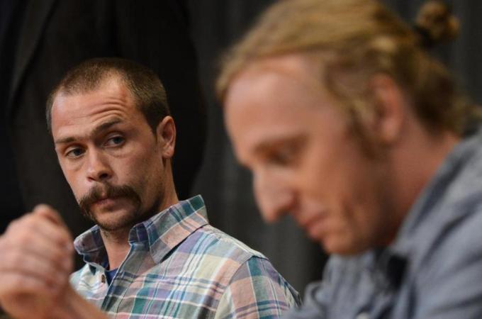 The Swedish journalists were released after 438 days in an Ethiopian jail [AFP] 