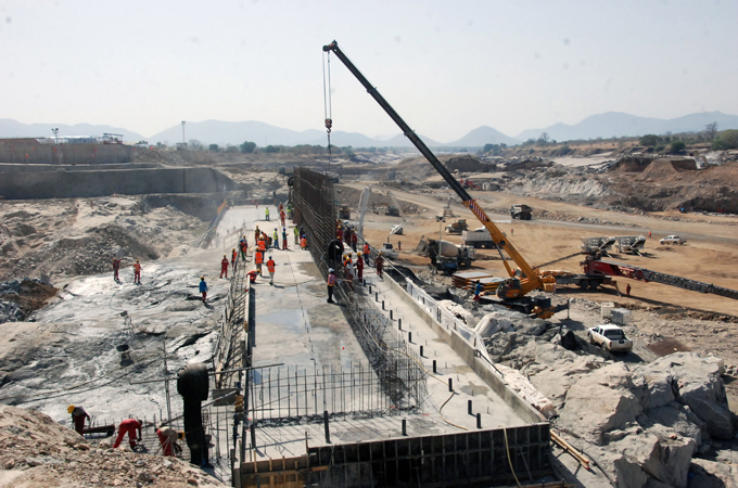 Despite the ongoing dispute, construction of the dam is already 30 percent complete [AP]