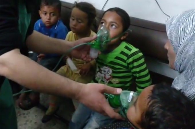 An image from the video shows children being treated [Kafrzita]