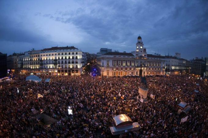 Spain's Indignados movement attracted a heterogeneous crowd with different partisan interests [Reuters]