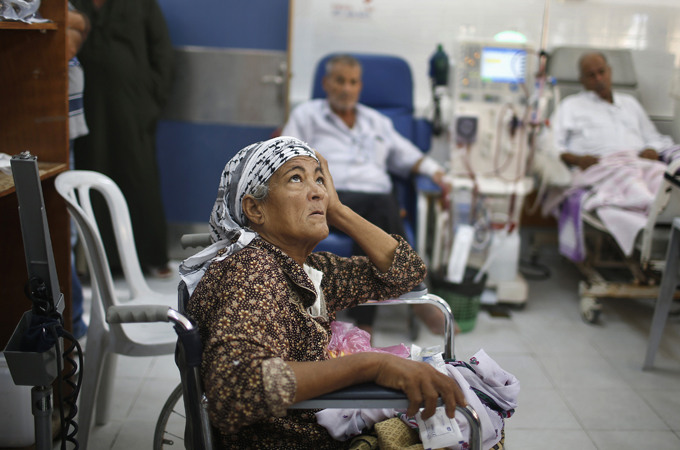 Elderly Palestinians and medical patients cannot be moved from medical centres in Gaza [Reuters]