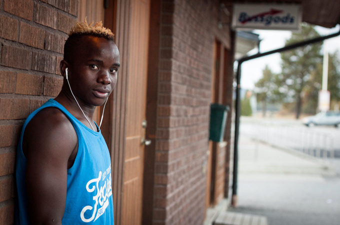 Mubiru Yahaya, 17, scored 26 goals for the boys' under-17 team in tiny Sorsele [Sven Carlsson/Al Jazeera]