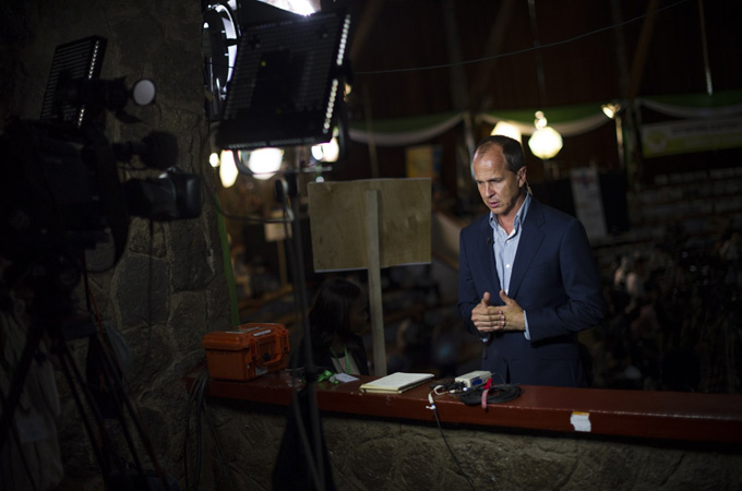 Greste and two other Al Jazeera journalists were sentenced to seven and 10 years behind bars [Phil Moore]