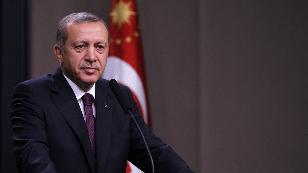 Turkish President Erdogan addresses media before departing New York
