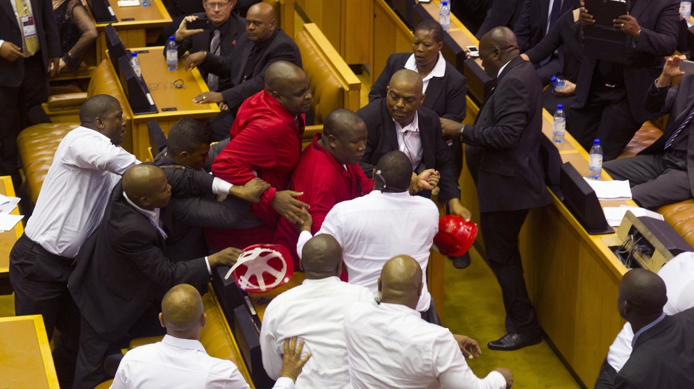 s africa parliament fist fight