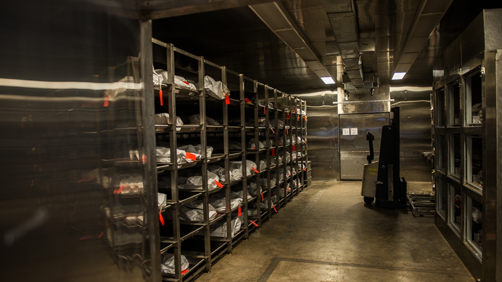 The morgue at the Pima County Medical Examiner's office in Tucson, Arizona [Felix Gaedtke/Al Jazeera]