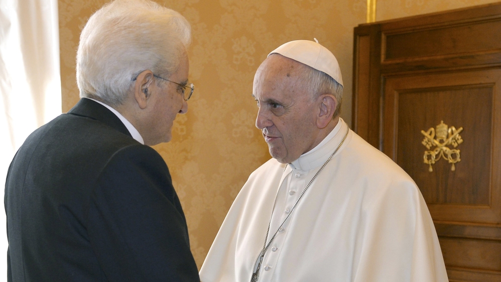 Pope Francis meets Italy''s President Sergio Mattarella