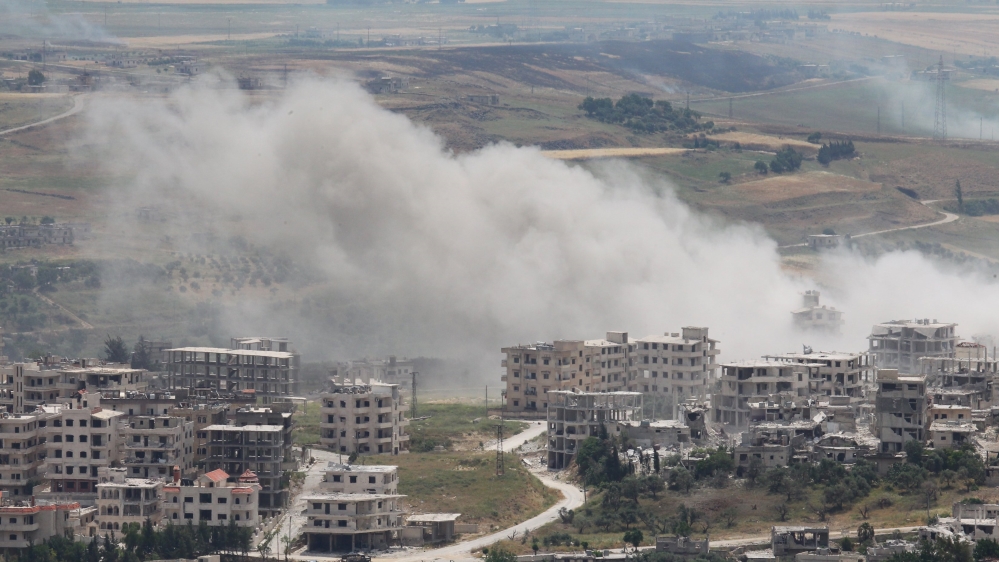 The aftermath of a shelling by warplanes allegedly loyal to Syria''s President Bashar al-Assad in Idlib [REUTERS]