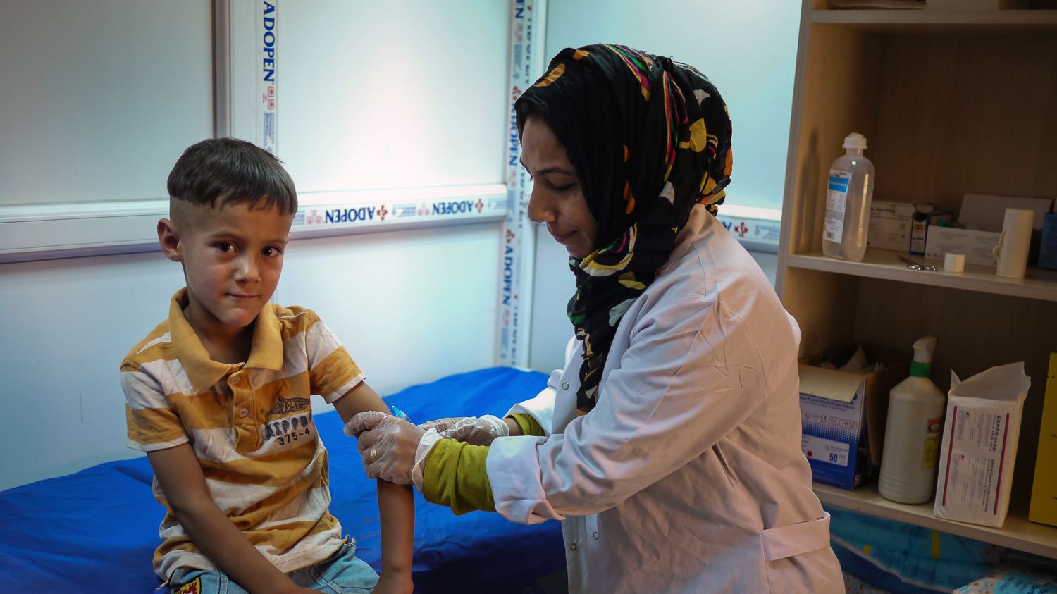 Baharka camp, Erbil, Iraq. After the Islamic State of Iraq and the Levant (ISIL) stormed the northern city of Mosul a year ago, thousands of displaced residents found shelter at the Baharka