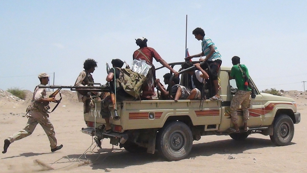 People''s Resistance fighters loyal to Yemen''s President Abd-Rabbu Mansour Hadi in Aden