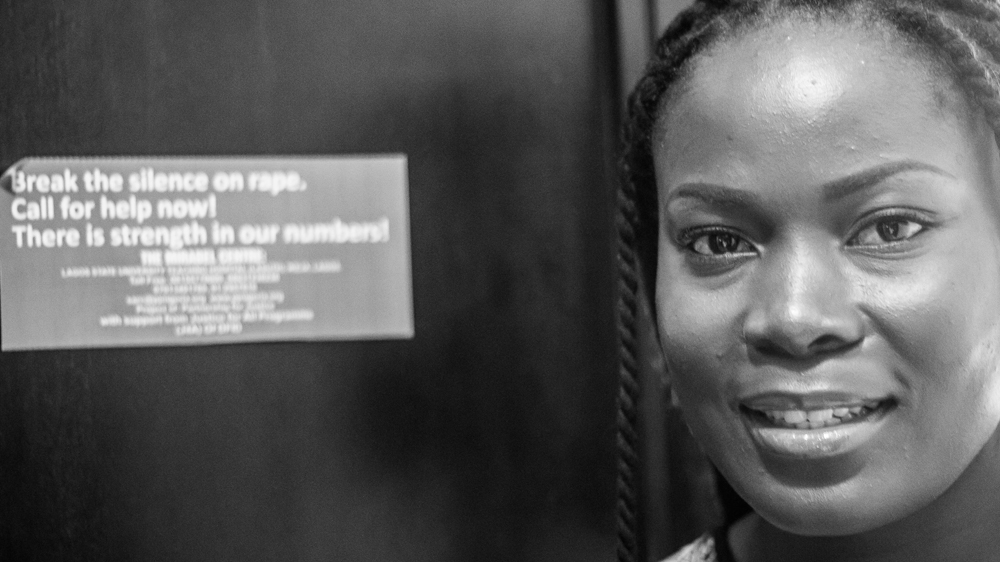 Joy is one of the counsellors at the centre. [Logor Olumuyiwa Adeyemi/Al Jazeera]