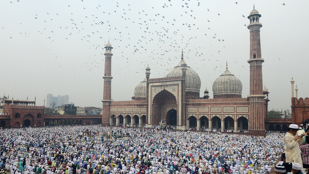 Muslims praying Eid in Delhi