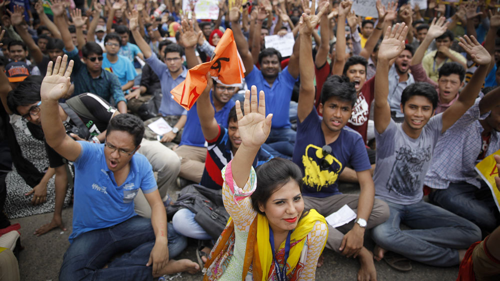 In a nation with per capita income of $1,314, the tax hike is like a cruel joke to the students [Al Jazeera/Mahmud Hossain Opu]