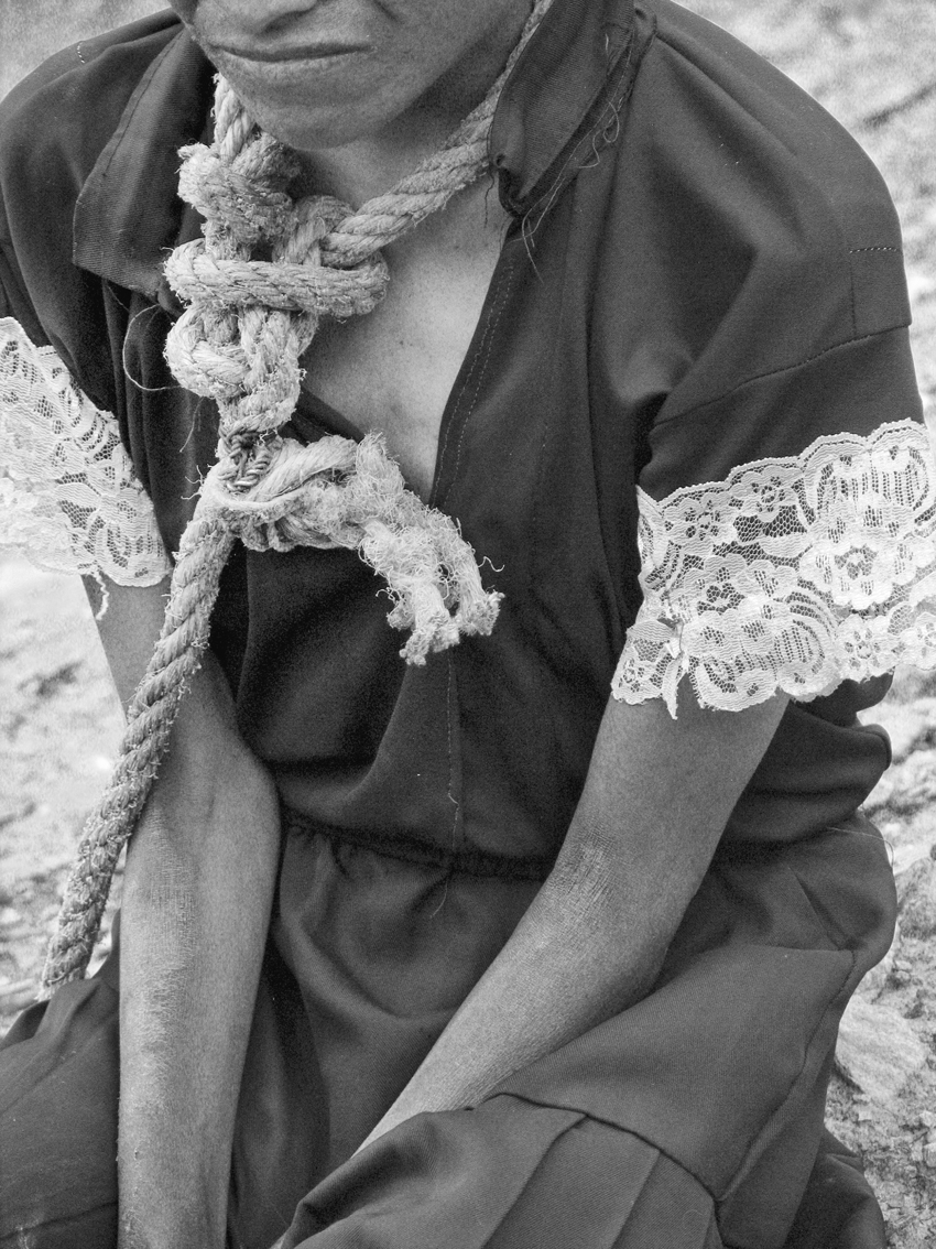 As her mental state worsened and she grew uncontrollably aggressive, Maurilia's family began tying her to a tree [Prometeo Lucero]