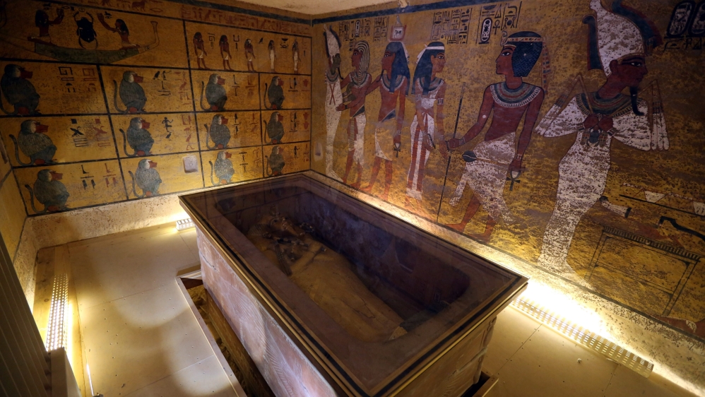 An interior view of the King Tutankhamun burial chamber in the Valley of the Kings, Luxor, Egypt [EPA]