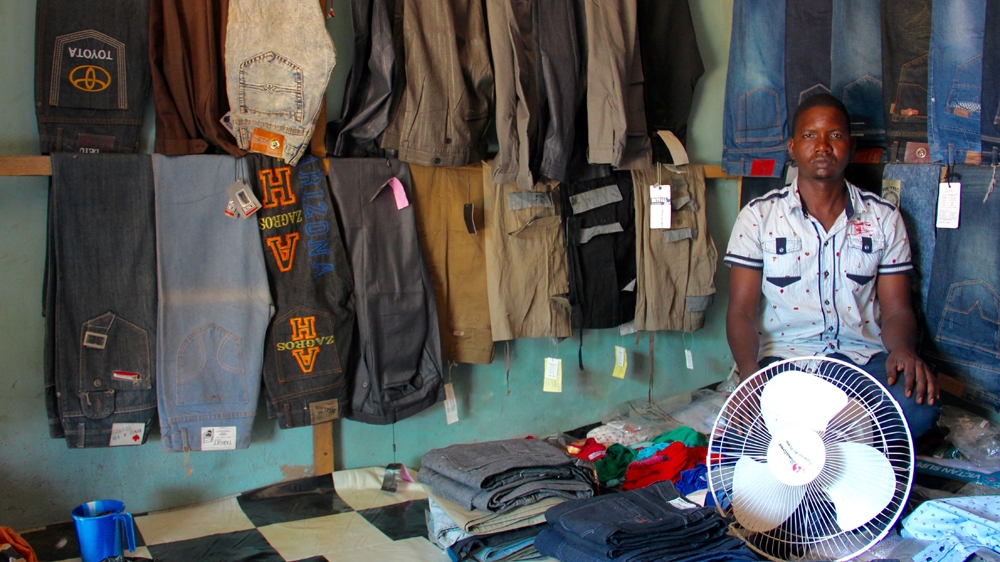 Sanusi Mohammed was lucky to be inside his boutique when the explosion happened [Femke van Zeijl/Al Jazeera]