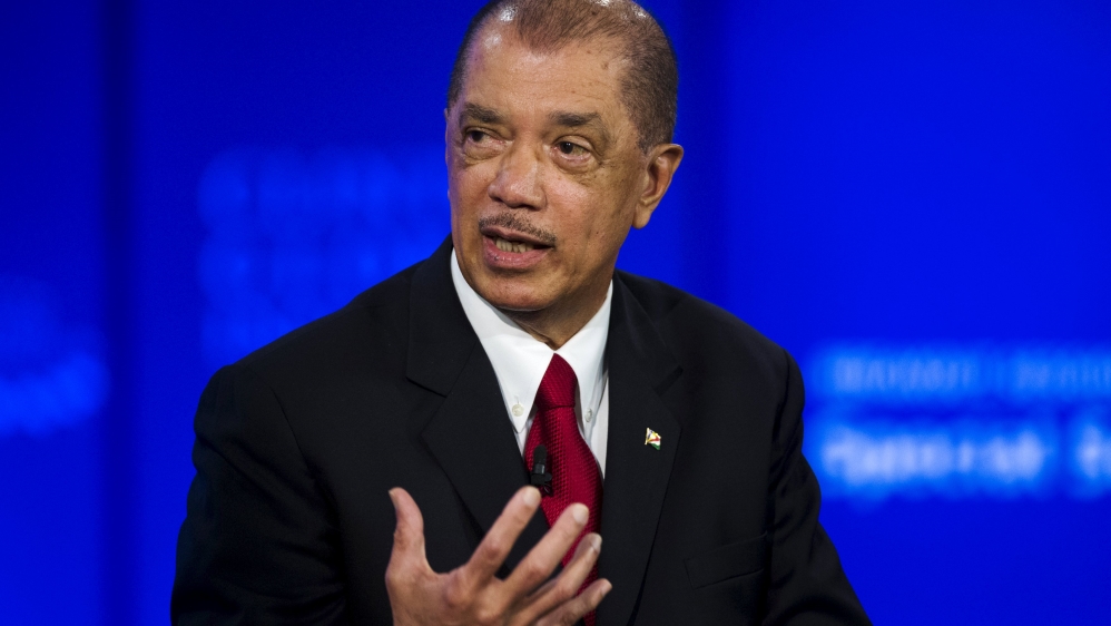 President Michel, the leader of Parti Lepep, is seeking a third and final term [Lucas Jackson/Reuters]