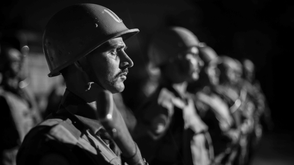 Indian troops who are part of the UN's MONUSCO mission in the DRC go on night patrol in Goma [Alberto Rojas/Al Jazeera] 