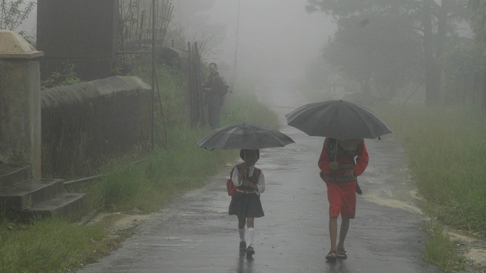  'Earlier we got rains here even during the winters and that is not happening now,' says teacher Manora Nongbri. 'Now we have to purchase water in winter'   [Subhamoy Bhattacharjee/Al Jazeera] 