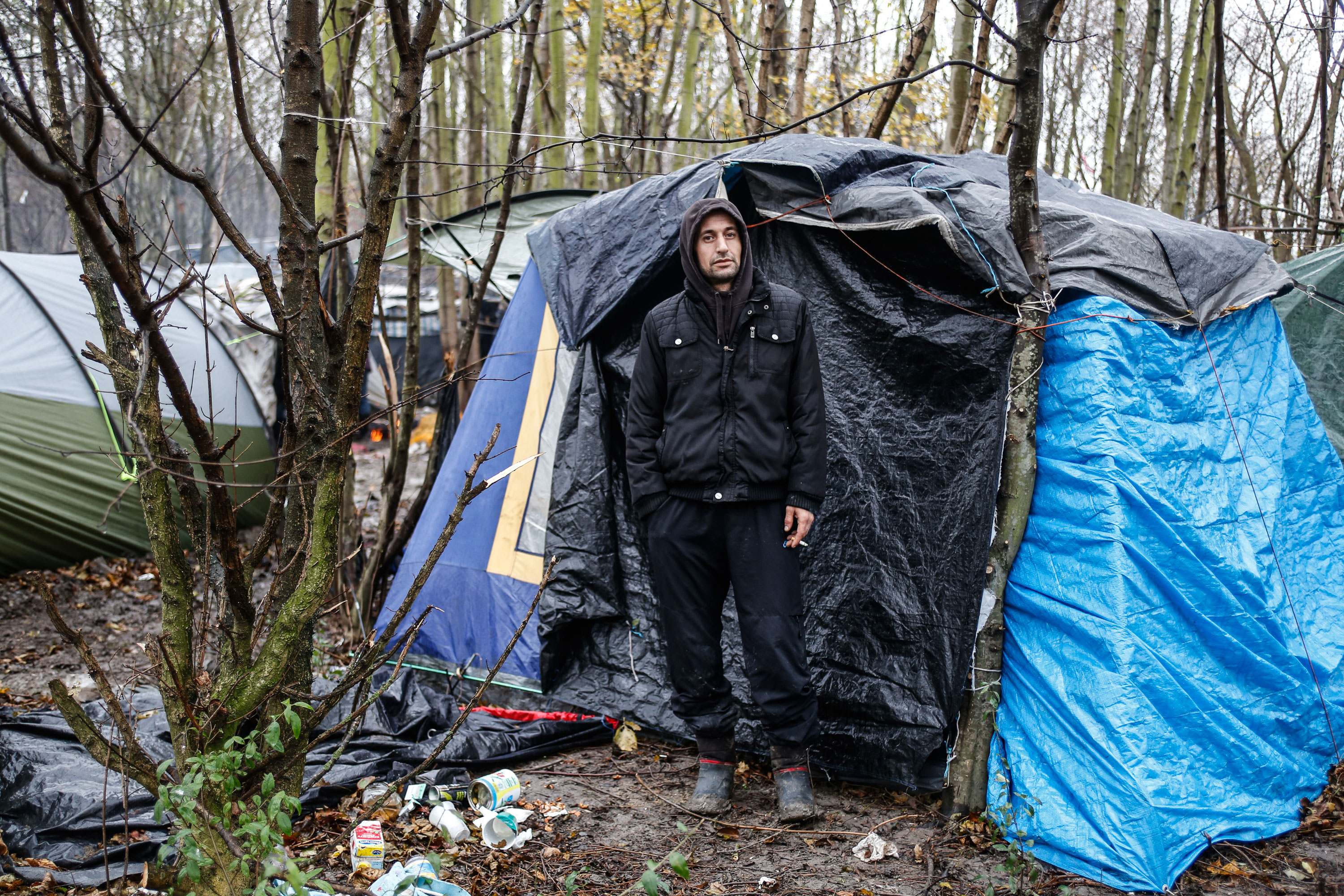 Kurdish refugees, Dunkirk camp/ Please Do Not Use