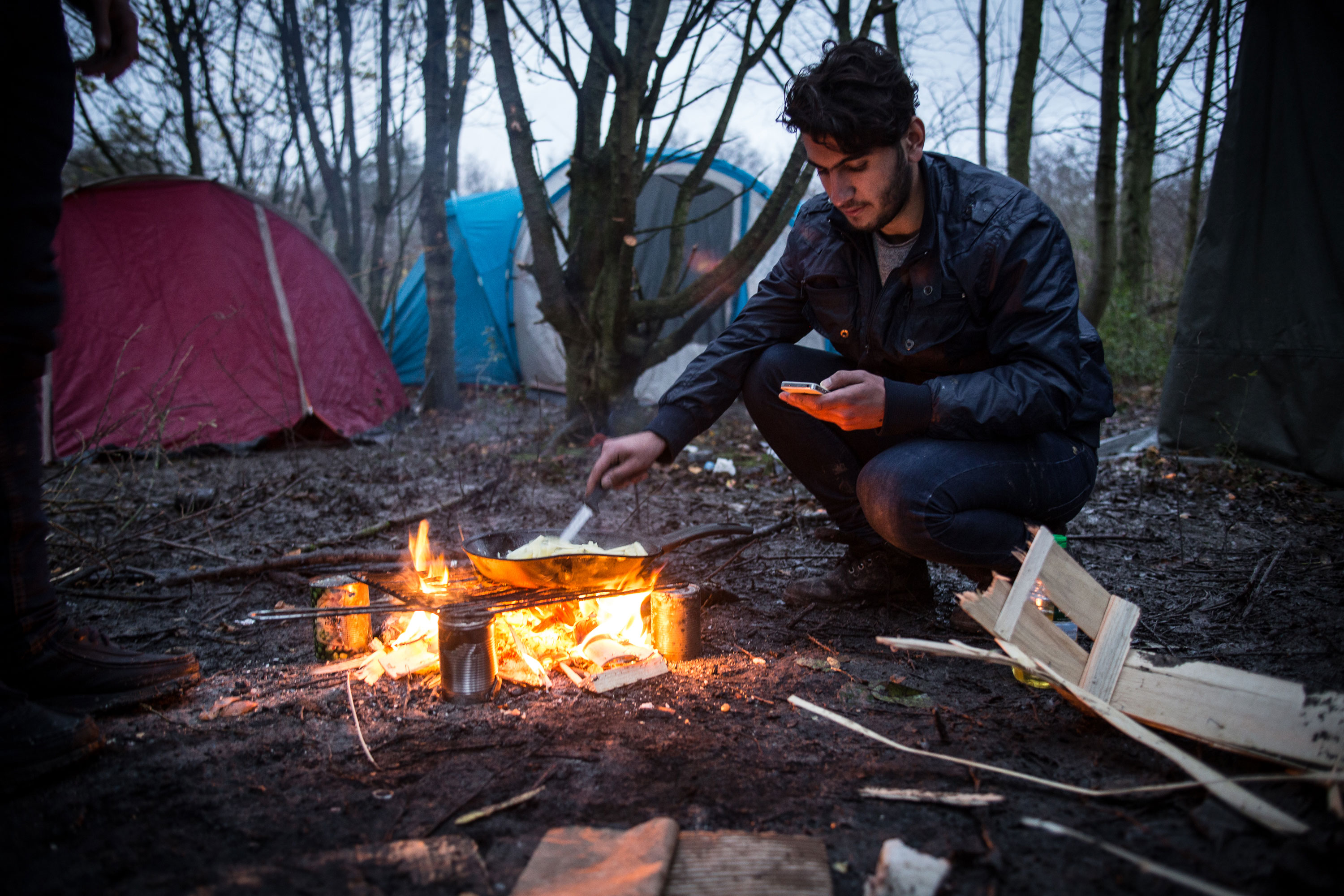 Kurdish refugees, Dunkirk camp/ Please Do Not Use
