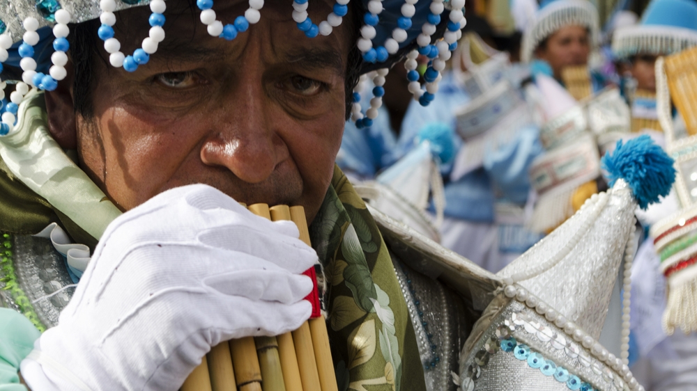The pan flute is a traditional instrument of the Peruvian Andes  [Carlos Tello/Al Jazeera]  