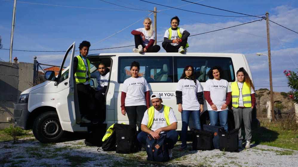 Following his trip to Lesbos he decided to start a volunteer initiative called 'I AM YOU' [Photo courtesy of XOV]