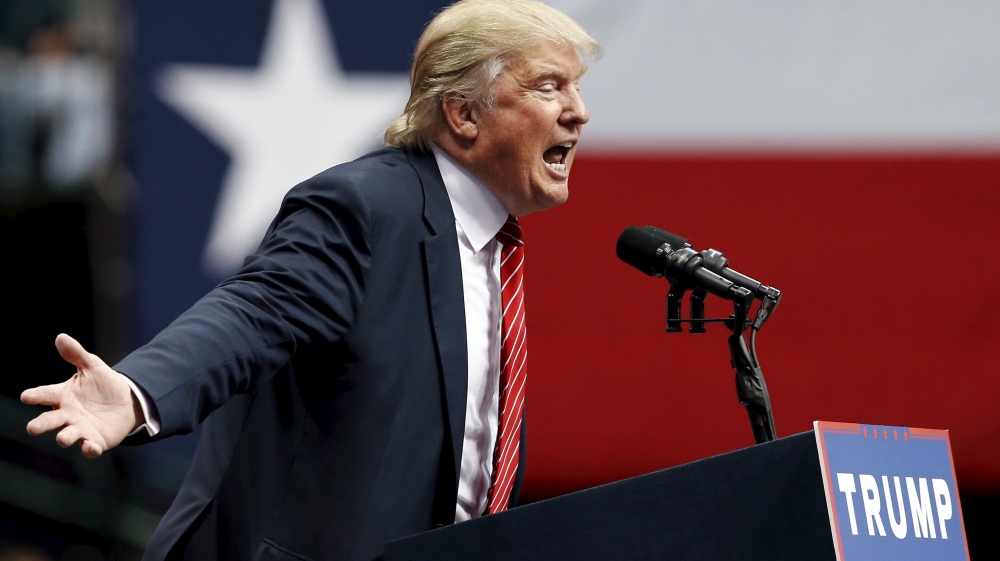 File photo of Republican presidential candidate Donald Trump at a rally in Dallas Texas