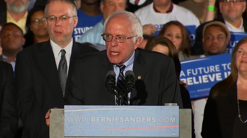 Sanders continues to campaign mainly against rising inequality and a 