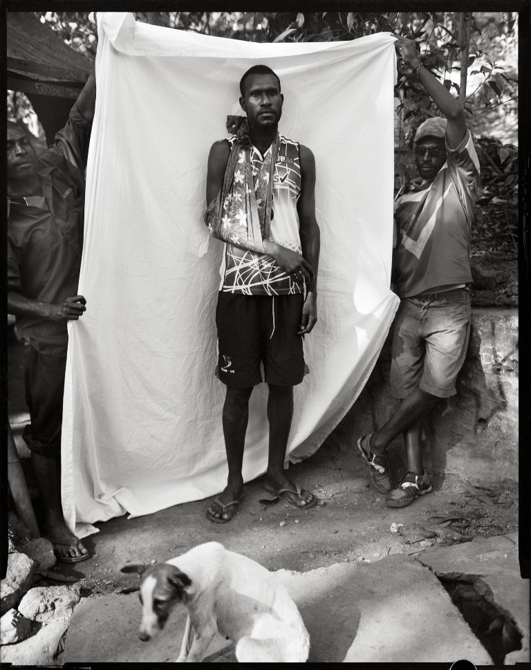 Dia Muri, a PNG Pythons national basketball player, in Kaugere Settlement, Port Moresby. 2011 [Stephen Dupont/Al Jazeera]