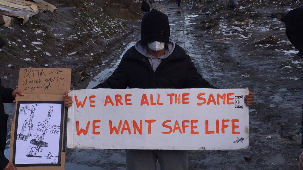 Many refugees and supporters are staging silent hunger strikes to protest the ongoing demolition [Shafik Mandhai/Al Jazeera]