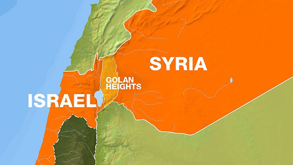 Map of Israel, Syria and the Golan Heights