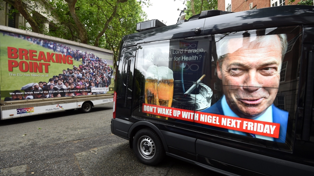 UKIP unveiled a poster showing a queue of migrants with the slogan 