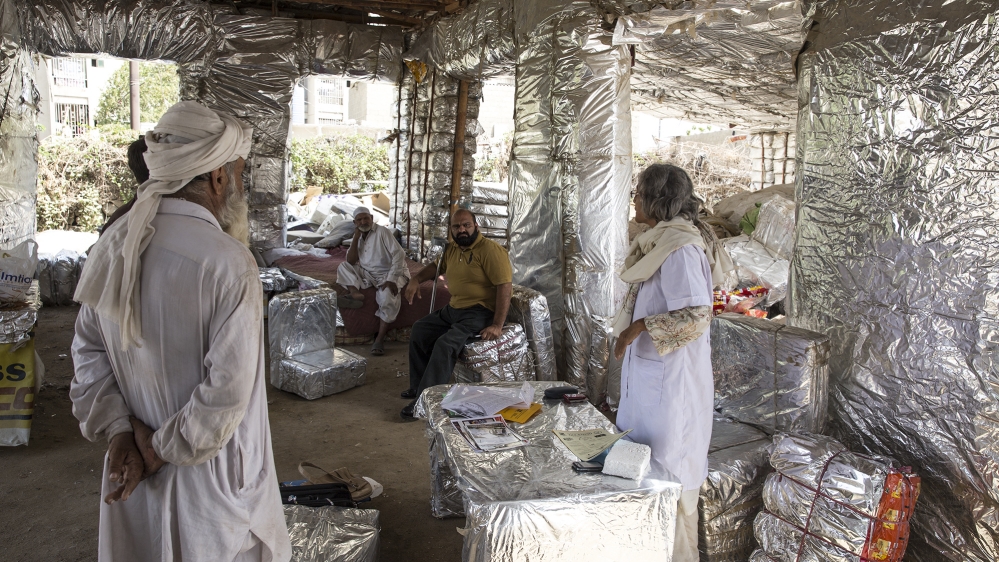 The large gaps in the walls not only serve as windows but also stop the structure from being destroyed by strong winds or storms [Faras Ghani/Al Jazeera]