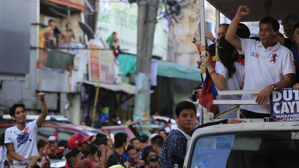 Duterte won the presidency with a plurality of the electorate, receiving more than 16 million votes during the May 9 election [EPA]