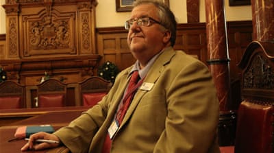 Local Labour councillor Paul Gleeson is one of few opposition voices in Boston, which recorded the highest vote in the UK to leave the EU [Philip Kleinfeld/ Al Jazeera]